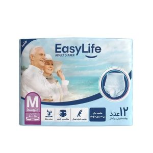 پوشک شورتی بزرگسال ایزی لایف سایز متوسط 12 عددی